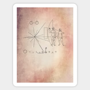 Space Probe Pioneer Plaque Old style Sticker